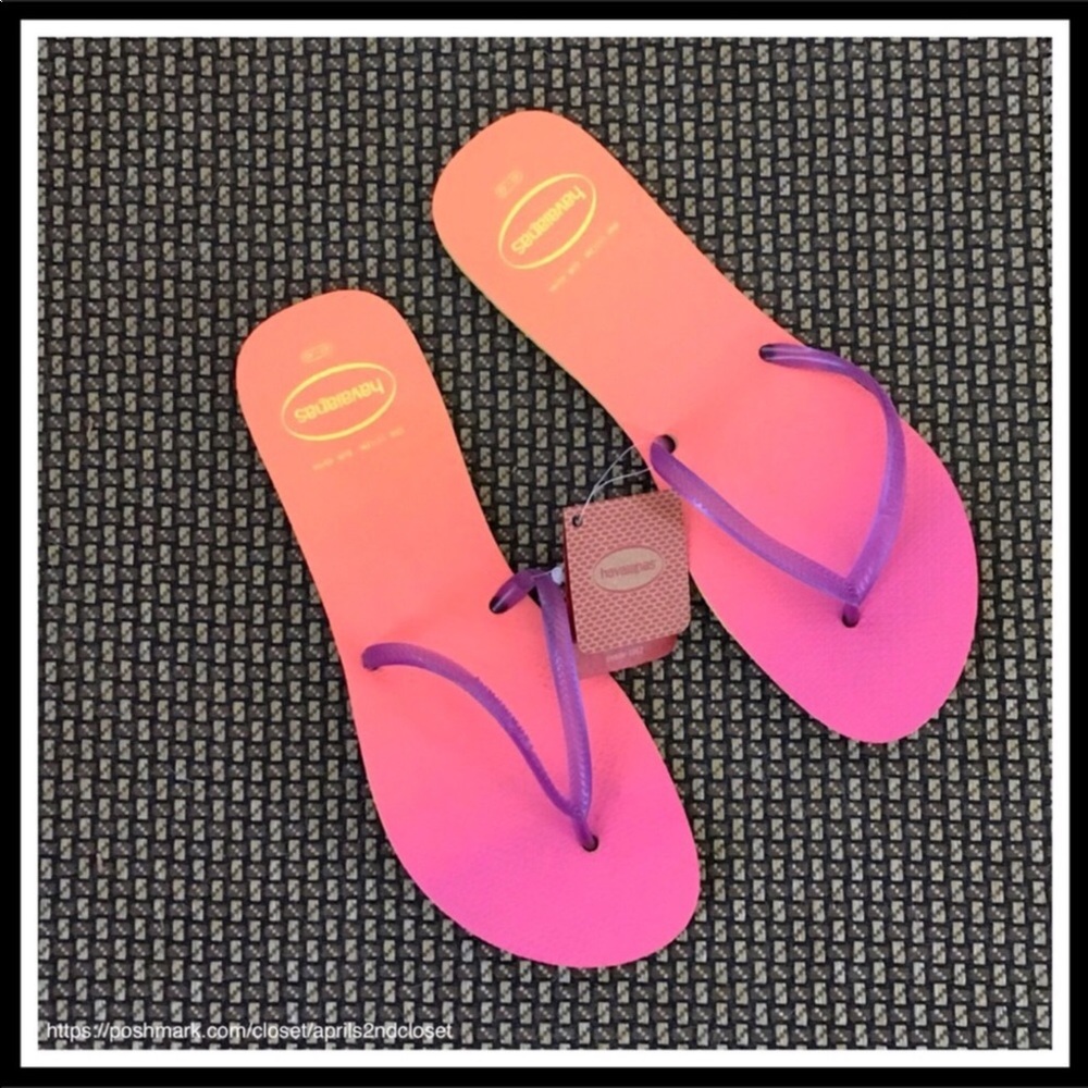 HAVAIANAS OMBRÉ PRINT SLIDES FLIP FLOPS SANDAL A3C - Picture 6 of 8